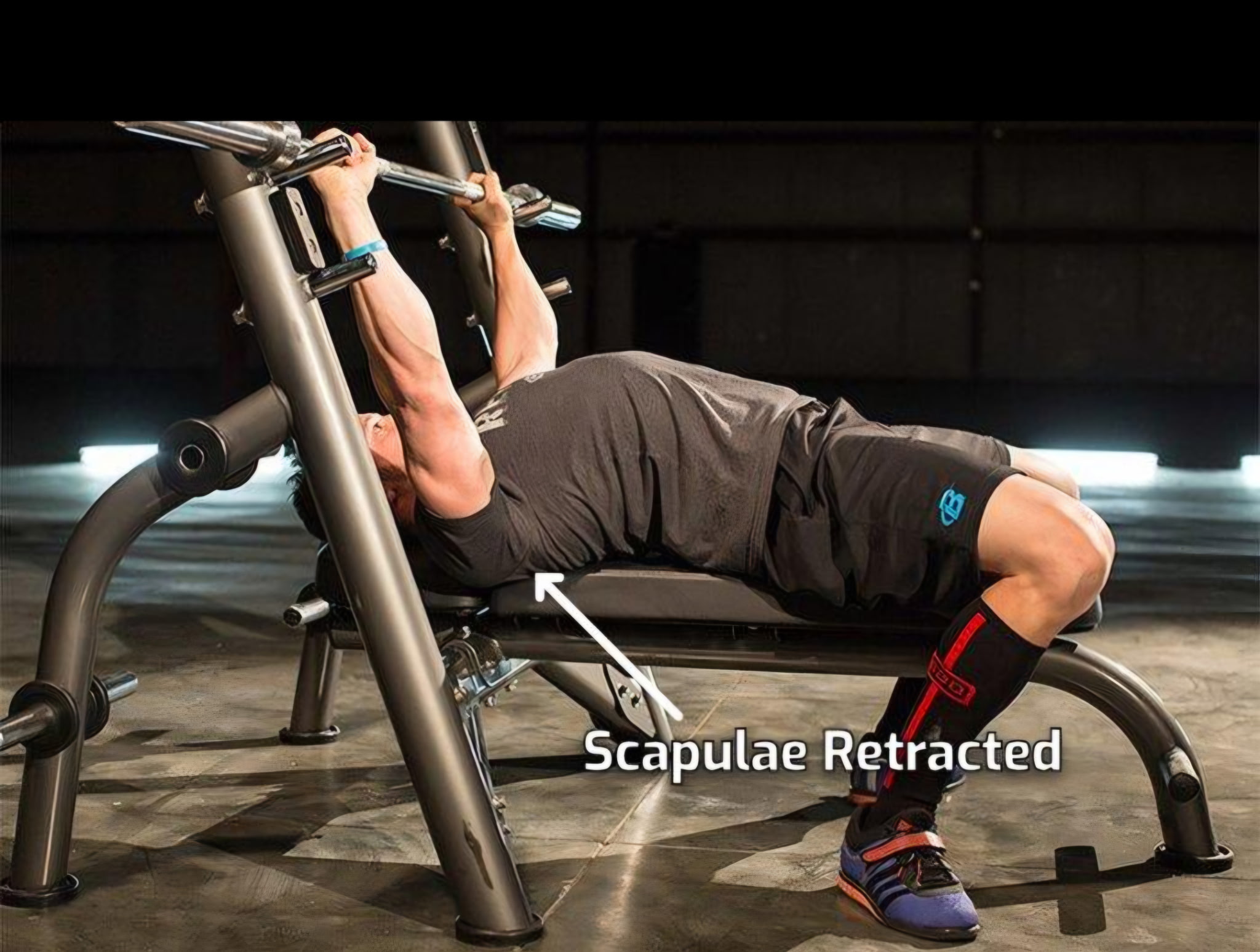 Bench press wide grip with arch setup